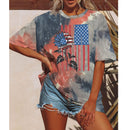 Women's Tie-dyed Printed Short Sleeve