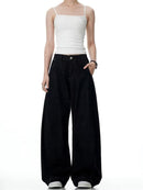 Trendy Solid-color Bootcut Jeans Relaxed Fit For Spring And Autumn