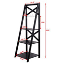 4-tier Leaning Free Standing Ladder Shelf Bookcase-White