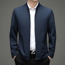 Men's Business-Casual Solid-Color Zip-Up Jacket