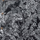 Men's Hawaiian Shirt Black Parrot In The Jungle 100% Cotton Button Down By Amy