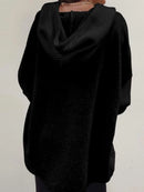 Drawstring Button Front Hoodie