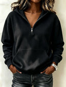 Half-zip Hoodie Laid-back Casual Long-sleeve Sweatshirt