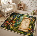 Personalized Enchanted Forest Blanket with Name - Once Upon a Time Frog Prince and Toadstool Fairytale Fleece Throw for Kids and Babies