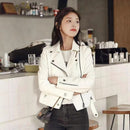 Short Slim-fit PU Leather Jacket