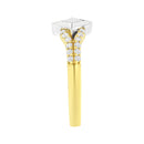 10K Two Tone Color 1/2 Cttw Diamond Kite and Split Shank Ring (H-I Color,SI2-I1 Clarity)