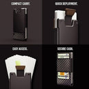 Metal And Leather Pull-Out Mens Wallet
