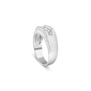 Men's .925 Sterling Silver 1/3 Cttw Diamond Channel Set 3 Stone Ring Band (I-J Color, I3 Clarity) - Ring Size 10