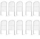10Pcs Decorative Garden Fence Rustproof Iron Wire Arched Fence Animal Barrier Border 12.59Ó Width 23.93Ó Length For Yard Landscape Patio Outdoor Decor