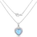 7.36 Carat Genuine Blue Topaz and Tanzanite .925 Sterling Silver Pendant
