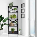 4-tier Leaning Free Standing Ladder Shelf Bookcase-White