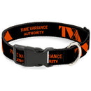 Plastic Clip Collar - Loki Series TVA TIME VARIANCE AUTHORITY Text Black/Orange