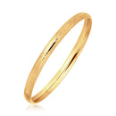 14k Yellow Gold Dome Style Children's Bangle with Diamond Cuts