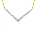 14K Yellow and White Gold 2.0 Cttw Princess Cut Diamond Flared and X-Station V Shaped 18â€ Franco Chain Statement Necklace (H-I Color, SI2-I1 Clarity)
