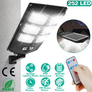 Solar Powered Wall Light 252 LED Beads PIR Motion Sensor Lamp Outdoor IP65 Waterproof with Remote Control for Garage Front Door Garden Pathway