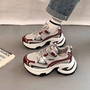 Mesh Breathable Clunky Sneakers Women's Platform Height Increasing Leisure Sneaker
