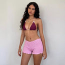 Elastic Waist Close-fitting Casual Shorts
