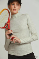 Umgee Long Sleeve Mock Neck Top