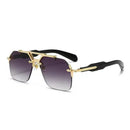 Double-bridge Frameless Metal Sunglasses