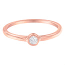 14K Rose Gold Plated .925 Sterling Silver Miracle Set Diamond Ring (1/20 Cttw, J-K Color, I1-I2 Clarity) - Size 6