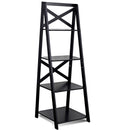 4-tier Leaning Free Standing Ladder Shelf Bookcase-White