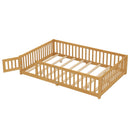 Montessori Floor Bed with Safety Guardrails and Lockable Door