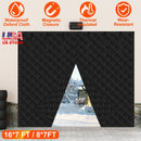 8*7FT Magnetic Thermal Insulated Garage Door Curtain for Winter Singe-Car Garage Screen with Magnetic Closure 6 Roll Up Buckle Straps for One Cars Wea