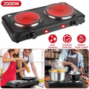 2000W Electric Infrared Dual Burner Portable Heating Hot Plate Stove Countertop RV Hotplate with 7.5Ó & 6.3Ó Glass Cooktop Stepless Temperature Adjust