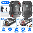 2 Pack Under Hood Ultrasonic Rodent Repeller Rodent Control Deterrent Chaser Blocker for Vehicle Indoor with Strobe Light 3 Power Supplies