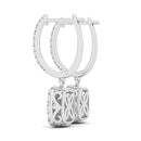14k White Gold Double Halo Cushion Outer Shaped Diamond  Earrings (3/4 cttw)