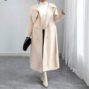 New Winter Womens Double-breasted Wool Coat With An Asymmetrical Collar
