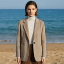 Double-breasted Wool Suit Coat For Women