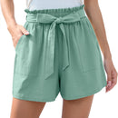 Ruffle Bow Waist Tie Beach Shorts