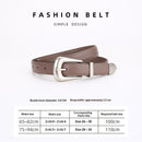 Womens Retro Unisex Fashion Versatile Square-buckle Leather Belt