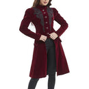 Retro-chic Fitted Waistline Printed Long-sleeve Stand-collar Coat