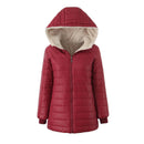 Womens Warm Hooded Fleece-lined Coat