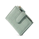 Simple Retro Solid Color Zipper Clasp Mini Short Wallet