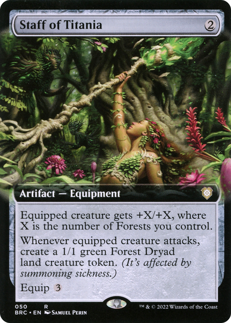 Staff of Titania (BRC-050) - The Brothers' War Commander: (Extended Art) Foil