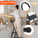 3-Step Foldable Ladder With Wide Anti-Slip Pedal Safety Locking Design Soft Handgrip Portable Lightweight Folding Step Stool 330LBS Load Capacity for