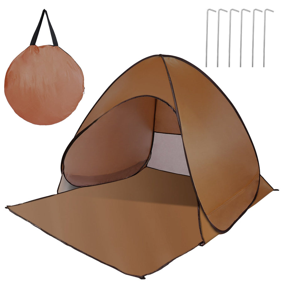 Pop Up Beach Tent Sun Shade Shelter Anti-UV Automatic Waterproof Tent Canopy for 2/3 Man w/ Net Window Storage Bag for Outdoor Beach Camping Fishing P
