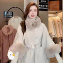 Fur Collar Tie Knitted Cape Women's Wool Plus Size Women's Clothing