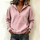 Half-zip Hoodie Laid-back Casual Long-sleeve Sweatshirt