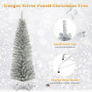 6 Feet Tinsel Tree Unlit Slim Pencil Christmas Tree