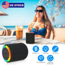 Portable Wireless Speaker Outdoor Party Speaker Mini Waterproof Speaker with 7 RGB Lights Support Calling TWS AUX In MMC Card Input