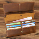 Retro Crazy Horse Leather Men's Long Wallet Handbag