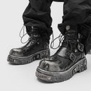 Retro Dark Punk-style Metal Shoes