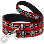 Dog Leash - HYDRA Logo/Stripe Red/Black/White