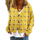 Abstract Printing Casual Cloak Coat Cardigan Sweater