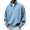 Retro Zipped Small-check Casual Stand-collar Long-sleeve Mens