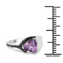 1.55 Carat Genuine Amethyst and Black Diamond .925 Sterling Silver Ring